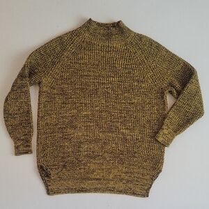 BDG Women's Turtleneck Sweater in Chartreuse and Black